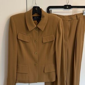 Classic Vintage Mustard Suit Jacket and Pants Set